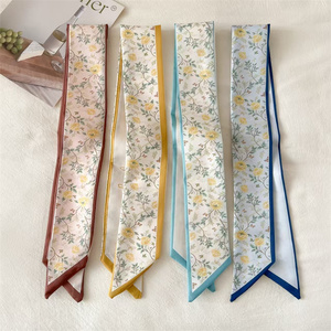 Cinta multifuncional de alta gama con estampado de peonías frescas y dulces, diseño de letras, para cuello, cabello, cintura y como cinta para el cabello y cinturón para mujer - Product Image 1