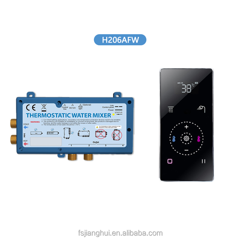 Juego de ducha con termostato y 2 salidas de agua, válvulas mezcladoras de ducha