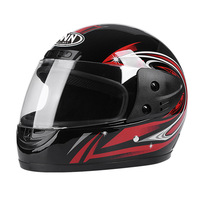 Casque de moto intégral certifié CE, coque en PP, intérieur en EPS, visière en PC, aérations réglables, respirant