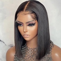 Perruque HD en cheveux humains vierges indiens bruts, densité 180%, double trame, 13x6, nœuds blanchis, cheveux de bébé, naturelle, vente en gros