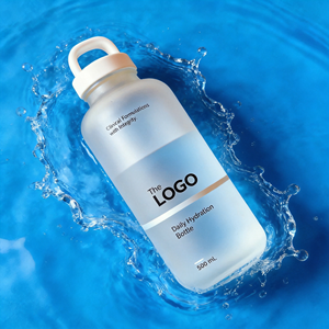 Botella de Agua de Vidrio Esmerilado Ecológica de Fábrica, 500 ml, Nueva Botella de Agua de Vidrio Portátil para Niñas, Apta para Refrigerador - Product Image 1