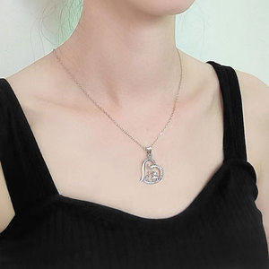 Nouveau collier romantique en alliage de zinc, pendentif maman et petit éléphant, <span class=keywords><strong>je</strong></span> <span class=keywords><strong>t</strong></span>'<span class=keywords><strong>aime</strong></span>, en forme de cœur, cadeau de mariage - Product Image 4