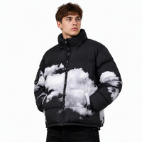 Doudoune décontractée personnalisée avec impression numérique, fermeture éclair réversible, motif graphique, matelassée, manteau d'hiver, broderie marque privée