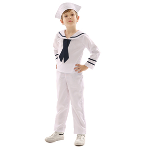 Trắng thủy thủ trẻ em đồng phục cậu bé trang phục trẻ em vai trò chơi cosplay trang phục - Product Image 1