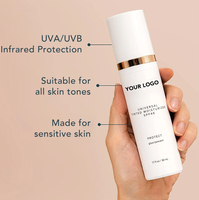 Crème hydratante teintée universelle de marque privée SPF 46 UVA UVB Protection à large spectre Crème solaire transparente Tous les tons de peau