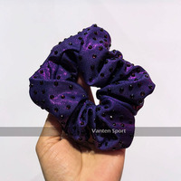 Chouchous en strass violet néon, couleurs personnalisées, accessoires capillaires de gymnastique pour la cheerleading