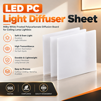 Plaque diffuseur de lumière LED pour PC, blanc laiteux givré, en polycarbonate, pour lampe de plafond et boîte à lumière