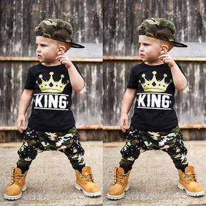 Conjuntos de Ropa de Camuflaje de Verano para Niños, Diseño Nuevo, Disponibles en Fábrica, Manga Corta, para Niños de 0 a 5 Años - Product Image 2