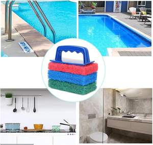 Esponjas de Fregado de Nailon Reemplazables de 15*9*2cm con Mango de Plástico con Gancho, Estropajo para Limpieza de Baños y Cocinas - Product Image 5