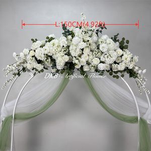 Décor de mariage réaliste en soie artificielle avec roses blanches et hortensias pour fêtes, événements et rentrée scolaire - Product Image 2