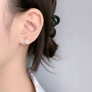 925 Sterling Silver Cute Huggie Hoop Earrings Natural Stone <b>Clip</b> Earrings for Women - Product Image 4