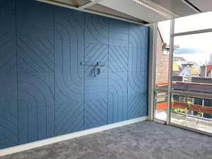 100% Panneaux décoratifs d'usine professionnelle PET Panneau acoustique en feutre PET Big Wave - Product Image 5