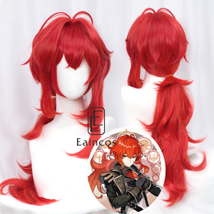 Pour Genshin Impact Venti Keqing Barbara Diluc Kaeya <span class=keywords><strong>Noelle</strong></span> Ambre Cosplay Perruques Résistant À La Chaleur Cheveux Synthétiques Anime Inspiré - Product Image 3