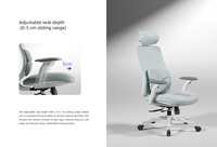 Chaise de bureau ergonomique moderne personnalisable en tissu maillé avec soutien lombaire réglable et hauteur réglable en aluminium pour chambre et bureau à domicile