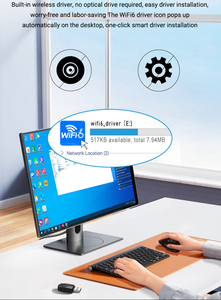 High Quality Wifi Usb Adapter 6 Dual Band 2.4GHz 5GHz 900Mbps <b>Wireless</b> WiFi Dongle WiFi Dongle for <b>PC</b> - Product Image 6