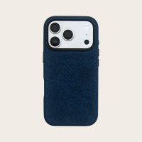 Étui de téléphone de luxe en cuir bleu gris vert pour 18 Pro Max, protection 360°, souple, OEM