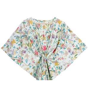 Vestido Kaftán de Algodón con Estampado Floral, Estilo Moderno, Talla Única, para Usar como Ropa de Dormir o Salir, Kaftán Indio, Vestido Maxi - Product Image 6