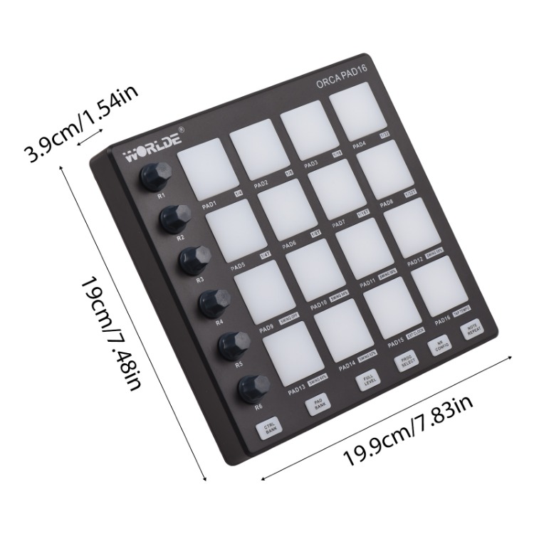 WORLDE USBMIDIコントローラービートメーカーマシン6割り当て可能な