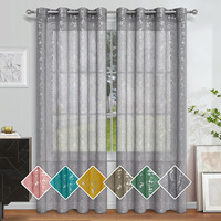 Voilages décoratifs Easy Care Polylux imprimés argentés, filtrant la lumière, sur mesure, faible MOQ