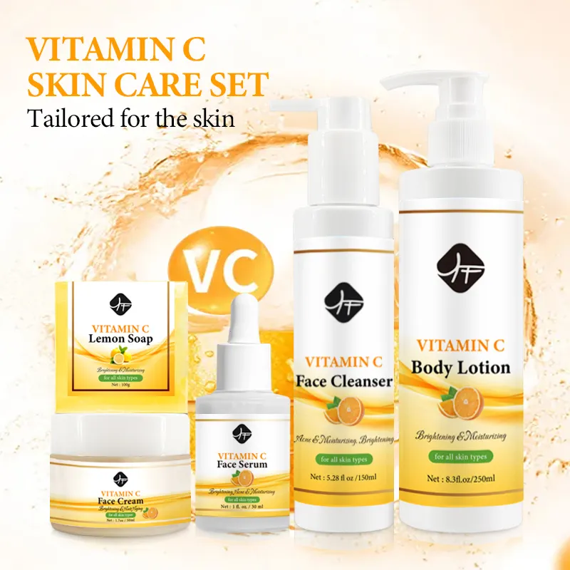 Vitamin C Skin Care Set For Brightening Anti Aging Skin Care Serum Whitening Face Cream