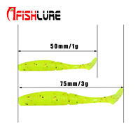 Leurre en PVC souple à queue de pagaie 75mm, 3.2g, 8 pièces, leurre de pêche en plastique souple, appât artificiel pour la pêche à l'achigan