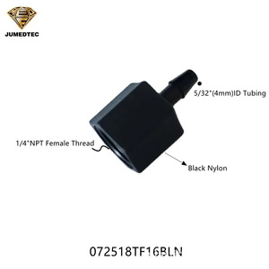 Black Nylon <b>Plastic</b> 1/4 Npt Threaded Internal Thread Straight Barbed Connector For <b>Rubber</b> Flexible Pipe Water Gas Piping - Product Image 2