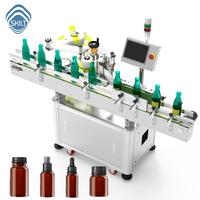 Aplicador Automático de Etiquetas Redondas para Botellas de Salsa de Soya, Aceite, Jugo, Agua, Vino |   Etiquetadora de Etiquetas Envolventes con Impresora, Alta Velocidad