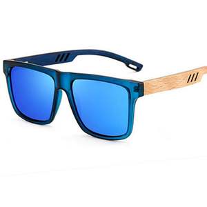 Gafas de Sol Polarizadas con Logotipo Personalizado, Diseño Retro, Patas de Bambú, Protección UV400, Montura Cuadrada de Madera, para Hombre y Mujer - Product Image 4