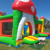 Château gonflable commercial en forme de champignon pour enfants, avec toboggan, pour l'extérieur ou l'intérieur, châteaux gonflables pour la location de fêtes