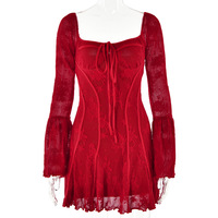 Robe de soirée élégante brodée, vêtements de fête pour femmes, tenue sexy à manches longues, mini, 2023, 2745