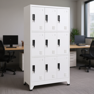 Armario de Almacenamiento de Acero Blanco, 35.4x17.7x70.9 Pulgadas, Tres Niveles, Diseño Minimalista Vertical - Product Image 2