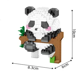 Dünya moda stil için 2024 yeni yaratıcı diy plastik mini blokları yapı tuğlaları kitleri ekleme 3D sevimli hayvan panda