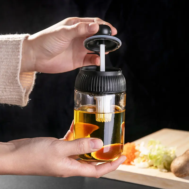Vasetti di vetro bottiglie di condimento per pepe olio vaso di miele spezie può con cucchiaio di salsa contenitore sale serbatoio forniture da cucina