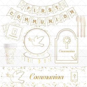 DAMAI Décorations de première communion Assiettes et serviettes de première communion Assiettes et serviettes de baptême Fête - Product Image 3