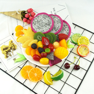 Tranche de Fruit artificiel faux citron pastèque Kiwi pomme cerise ananas décoration de fête - Product Image 6