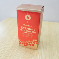 Boîte en carton pliable à rabat inversé avec logo personnalisé imprimé, vernis sélectif UV, emballage plat, recyclable, pour la vente au détail de compléments vitaminiques