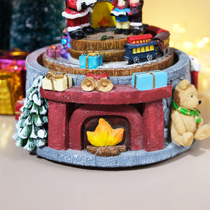 Árbol de Navidad de resina giratorio, <span class=keywords><strong>tren</strong></span> de Santa, luz Musical, adornos de Navidad, gran oferta - Product Image 2