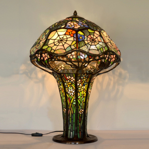 Lampe <span class=keywords><strong>de</strong></span> table moderne <span class=keywords><strong>en</strong></span> verre teinté Daylily Root avec <span class=keywords><strong>abat</strong></span>-<span class=keywords><strong>jour</strong></span> <span class=keywords><strong>en</strong></span> toile d'araignée LED pour la décoration du salon - Product Image 4