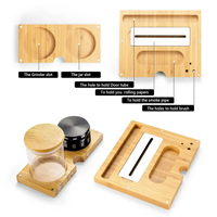 Boîte de rangement pour herbes, accessoires de fumage, moulin à herbes, pipe, plateau à rouler, boîte de rangement personnalisée faite à la main, plateau à rouler rectangulaire en bois
