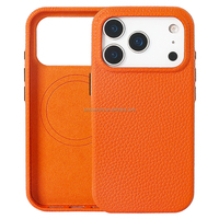 Étui en cuir pleine fleur véritable pour téléphone portable avec bouton de contrôle de l'appareil photo pour iPhone 17 18 Pro Max Duo
