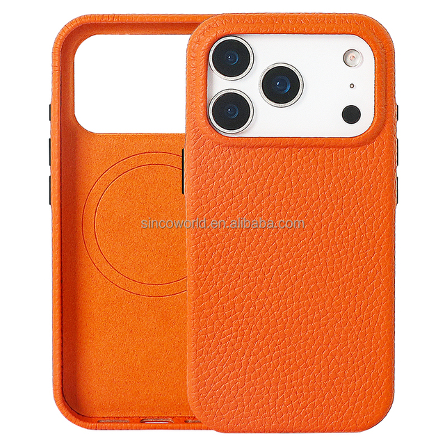Full Grain Genuine Leather case Phone Mobile Phone Leather case with Camera Control Button for iphone 17 18 Pro Max Duo
