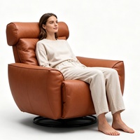 Chaise longue en cuir de luxe de haute qualité, fauteuil moderne pivotant à 360 degrés pour le salon et la chambre à coucher