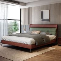 Lits en bois en tissu technologique en gros, sans lavage, 1,8 m, 1,5 m, lit double, moderne, simple, lit de mariage, dossier haut, ensemble de meubles de chambre à coucher