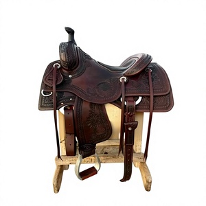 Silla de montar antigua para caballo de carreras, de cuero genuino, hecha a medida, de alta comodidad, tallada a mano, con estructura de madera inglesa vintage, BS International SUS304 - Product Image 1