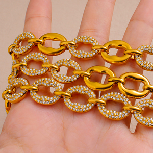 ชุดสร้อยคอและกำไลข้อมือรูปเมล็ดกาแฟชุบทอง 18K ทำจากสแตนเลสสำหรับผู้หญิง ดีไซน์โปร่งหรูหรา แฟชั่นเครื่องประดับ - Product Image 6