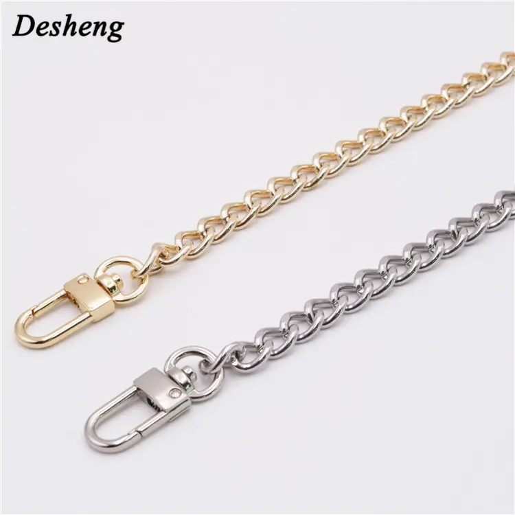 Wholesale Guangzhou Fashion small short Decorative metal gold chain for handbag bags leather belt link dog hook o ring key chain