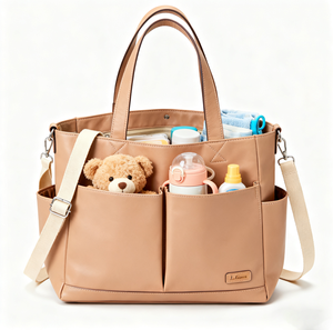 ייצור תיק רב תכליתיים קיבולת גדולה עמיד למים חיתולים תיק יד לוגו מותאם אישית אמא תיק - Product Image 3