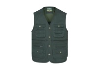 Gilet de pêcheur multi-poches 100% coton pour hommes Gilet pour escalade pêche randonnée journaliste photographie Camping Gilet