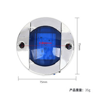 Feux de remorque latéraux LED 24V, lampe ronde verte bleue blanche ambre pour camion remorque RV bateau