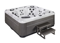 Bañera de hidromasaje Sunrns de lujo para 5 personas al aire libre Spa con 63 Uds. Chorros de hidroterapia Plug Play Balboa función de masaje para uso en el patio trasero